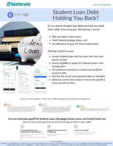 EarnUp student loans flyer